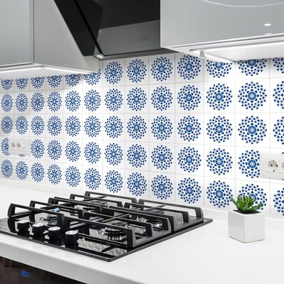 Zelfklevende muurtegelstickers voor keuken en badkamer - 60 Bohemian Athena cementtegelstickers - 60 stickers, 20x20cm