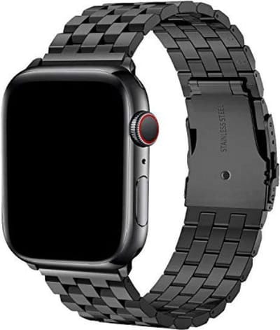 Fungus - Smartwatch bandje - Geschikt voor Apple Watch 38 / 40 / 41 mm - Series 1 2 3 4 5 6 7 8 9 SE iWatch - Metaal - Breed - Zwart