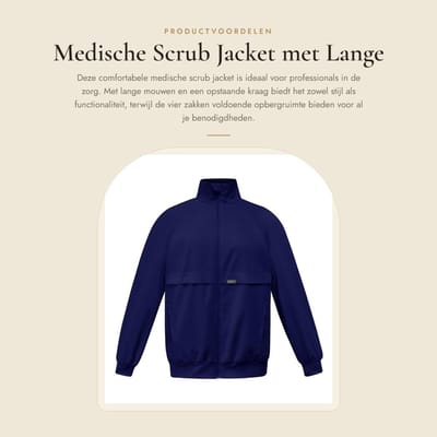 Dailygoods- Scrub Jacket Professionele Warmte - Medische Uniform - Lange Mouwen - Opstaande Kraag - Vier Zakken - Duurzaam Materiaal - Scrubjas