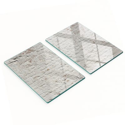 Glazen serveerplanken voor in de keuken met afbeelding van een bakstenen muur, 2x40x52 cm