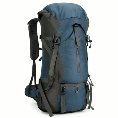 Hiking Rugzak 70L - Trekking Rugzak - Waterdicht - Met Regenhoes - Outdoor Backpack - Blauw