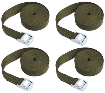 Dailygoods- Spanbanden met ratel - Verstelbare sjorbanden - 4 stuks - 3 m x 25 mm - Roest- en corrosiebestendig - Hoge hardheid en taaiheid