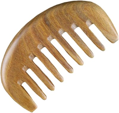 Houten Kam - Brede Tanden - Haar Verzorging - Anti-statisch - 10 x 6 cm - Natuurlijk Hout