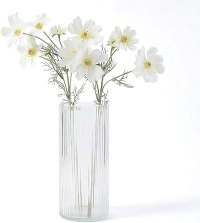 Natuurlijke uitstraling kunstbloemen, 2 stuks, 60 cm, wit, perfect voor bruiloftsdecoratie, woonkamer, balkon en tuinaccessoires