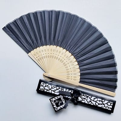 Opvouwbare Hand Fan Handheld Vouwventilator - Decoratieve Kant Zijde Stof - Dans Bloem Bruiloft Partij - Effen Kleur Zijde Fan