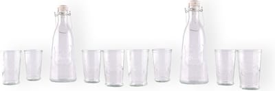 Drinkglazen Set met Schenkkan | 8 Glazen 250 ml elk – 2 Waterkaraf 1 Liter elk | Glas Sapkannen | Vaatwasserbestendig Cadeau Set voor Alles!