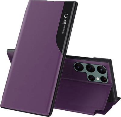 Hoesje geschikt voor Samsung Galaxy S22 Ultra - Techsuit eFold Book Case - Paars