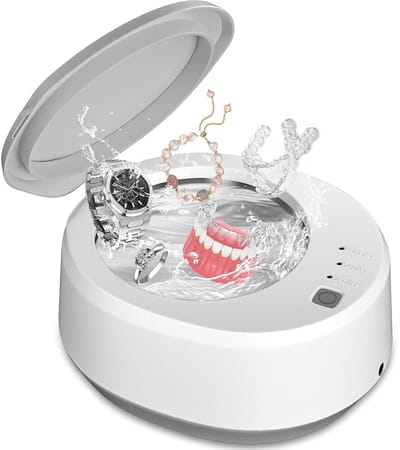 Ultrasoon Reiniger - 340 ml - 40W/49kHz verbeterde professionele ultrasone reiniger - voor kunstgebitten/ aligners/ gebitsbeschermers/ retainers/ beugels/ scheerkoppen/ sieraden - Grijs