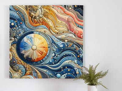 Acryl relief schilderij | Diepte en textuur verweven in unieke acrylreliefkunst, een meesterwerk | Kunst - 40x40 centimeter op Dibond | Foto op Dibond