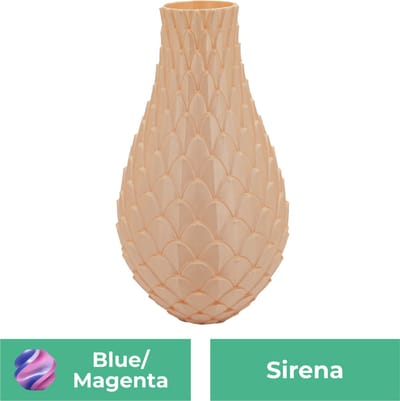 Sirena design vaas – Decoratieve vaas - Blauw / Paars - 3d geprinte vaas – geschikt voor droogbloemen - 20CM