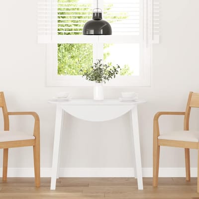vidaXL - Eettafel - massief - hout - wit - rubber