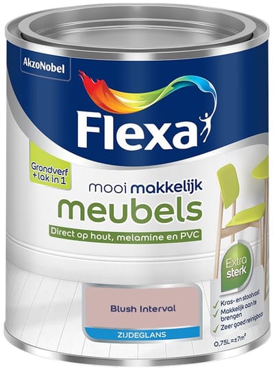 Flexa - Mooi Makkelijk Meubels Zijdeglans - Blush Interval - Mengverf - 750 Ml