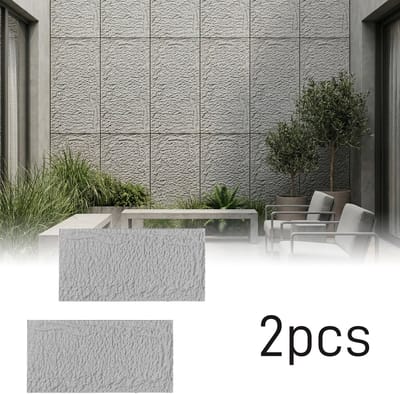 Froadp 2 stuks Plaatwerk met rotslook, 120 x 64 cm, 5 cm dik wandpanelen, PU-wandbekleding grafietzwart