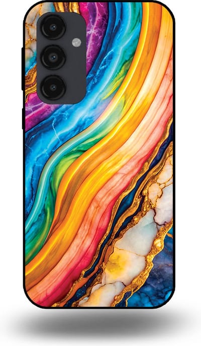 Smartphonica Telefoonhoesje Geschikt voor Samsung Galaxy A54 5G met Regenboog Goud Marmer Opdruk - TPU Backcover Case Rainbow Gold Marble Design geschikt voor Samsung Galaxy A54 5G