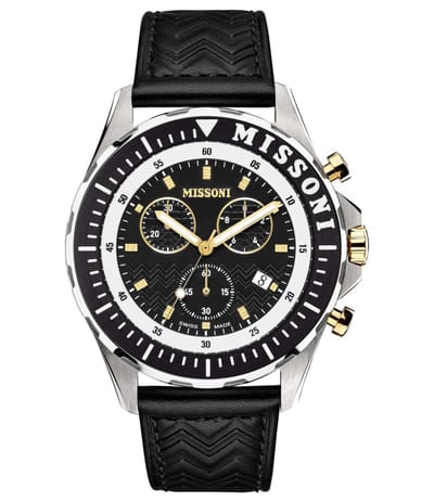 Missoni Urban MWJD00122 Horloge - Leer - Zwart - Ø 45 mm