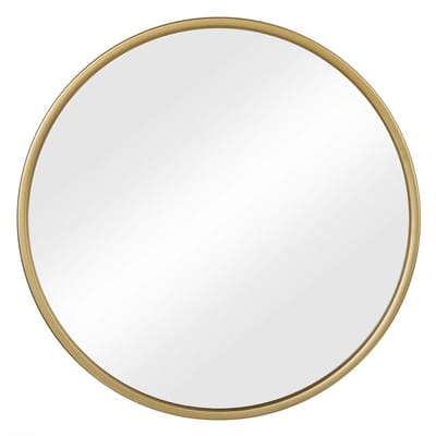 Ronde Spiegel - Voor Badkamer, Slaapkamer, Woonkamer en Hal - Gouden Metalen Frame en Ophangsysteem - Luxe Wanddecoratie - Kleur: Golden-70x70cm
