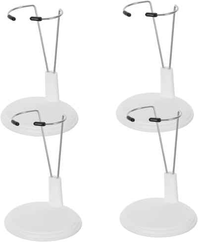 Poppen Display Stand - Modelhouder - Verzamelingen Tonen - Extra Brede Basis - 9 x 7 x 6.1 cm - Wit
