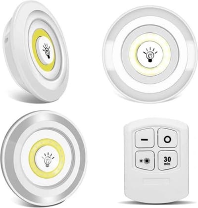 LED Lampen - 3 Stuks draadloze wandlampen - op afstandsbediening– Kastverlichting – Draadloze Trapverlichting – ledspot – Dimbaar - timerfunctie - wit led licht