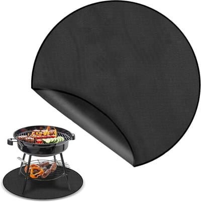 Ronde vuurkorfmat van 60 cm, water- en olieafstotend, herbruikbare hittebestendige barbecuepad voor buiten koken op terras en gras
