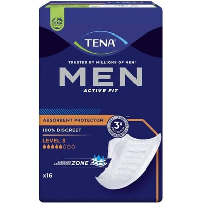TENA Men Active Fit Absorbent Protector Level 3 750830 16 Incontinentieslip