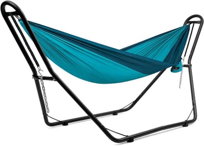 COSTWAY Hangmatstandaard, metaal, hangmatstandaard voor hangmatten van 2,75 m tot 3,6 m, hangmathouder 150 kg draagkracht (alleen frame)
