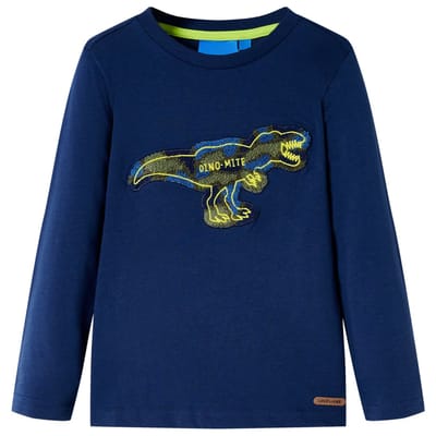 vidaXL Kindershirt met lange mouwen 128 marineblauw