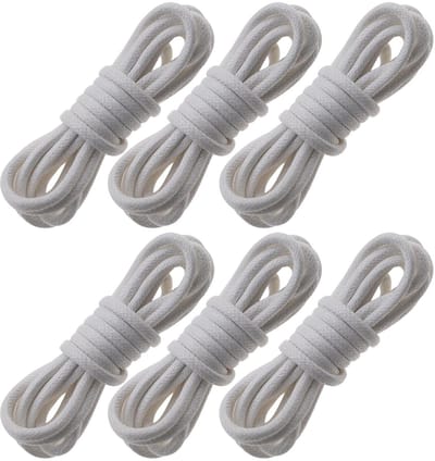 Dailygoods- Vervangende Veters 80 cm - Ronde Veters - Gewaxte Veters - 3 Paar (6 Stuks) - Katoenen Veters - Dikte 3 mm - Schoenveters