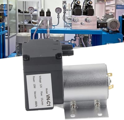 Mini Vacuümpomp DC12V - 15L/min - Krachtige Olievrije Zuigpomp met Standaard