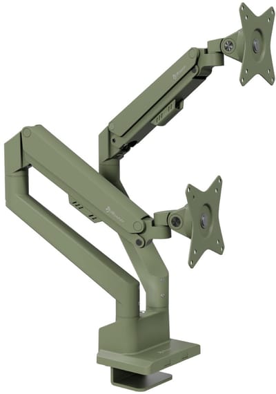 Arozzi Alzare Neo Dubbele Monitor Arm - Gasfeder - Kabelbeheer - 17" tot 34" - Bosgroen