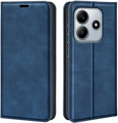 MobyDefend Hoesje - Geschikt voor Xiaomi Redmi Note 14 5G - Luxe Wallet Bookcase (Magnetische Sluiting) - Blauw