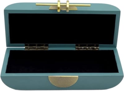 Sieraden organizer - Juwelendoosje hout - Sieraden opbergen - Stijlvol en modern - 25 cm - Blauw