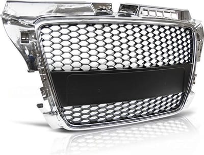 Grille - geschikt voor AUDI A3 (8P) 04 08-07 12 - RS-STIJL - CHROOM