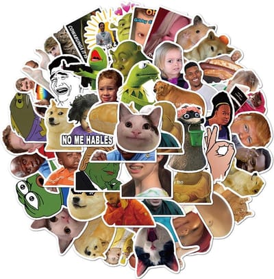 Scoby - Meme Stickers - 50 Stickers Mix Pack - Laptopstickers - Geschikt voor Fiets, Step, Laptop, Skateboard, Koffer & Helm