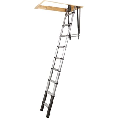 Batavia Telescopische zoldertrap 2.30m - 2.70m - Beschikt over rubberen voetjes - Brede treden - Snelle installatie - Max. belasting 150kg