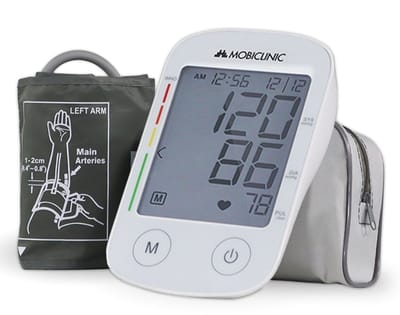 Mobiclinic TX-01 - Bloeddrukmeter Bovenarm - Met hartslagmeter - 22-30 cm Manchet - Automatisch - LCD-scherm - 4x30 meetgeheugen - Medisch Gecertificeerd - Aanbevolen door Hartstichting - Wit