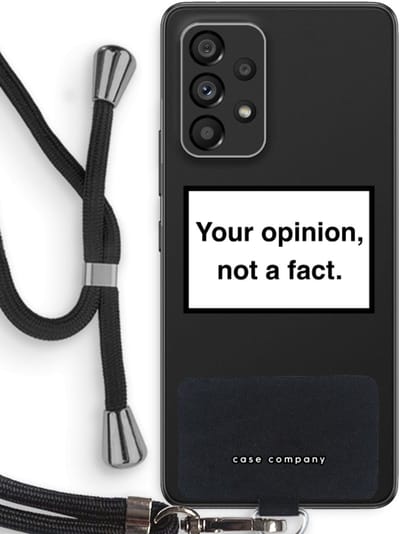 Case Company® - Hoesje met koord geschikt voor Samsung Galaxy A53 5G hoesje met Koord - Your opinion - Telefoonhoesje met Zwart Koord - Bescherming aan alle Kanten en Over de Schermrand