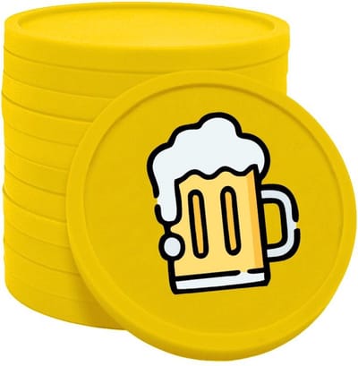CombiCraft Biermunten / Consumptiemunten geel - Ø29mm enkelzijdig bedrukt - 100 stuks