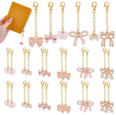 Dailygoods- Sleutelhanger Set van 36 - Roze Boog Sleutelhangers - Sleutelhanger Ringen - Sleutelhanger Accessoires - Duurzaam Ontwerp - Schattige Bedels - Tascharms