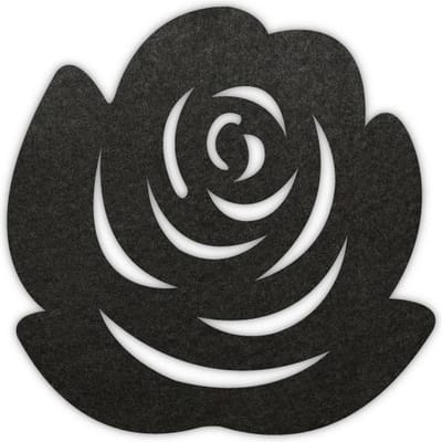 Roos vilt onderzetter - Zwart - 6 stuks - ø 10 cm Rond - Glas onderzetter - Cadeau - Woondecoratie - Woonkamer - Tafelbescherming - Onderzetters Voor Glazen - Keukenbenodigdheden - Woonaccessoires - Tafelaccessoires