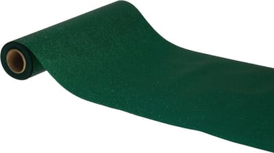 Chaks Tafelloper op rol - 2x - donker groene glitter - 30 x 500 cm - polyester