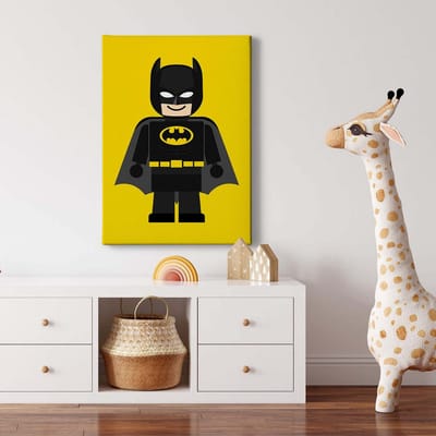 Canvas print DD123201 Batman toy A.S. Création 0,5 x 0,7 m Geel Kantoor Hal/Gang Keuken Slaapkamer Woonkamer
