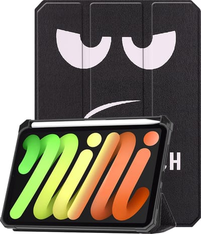 Hoesje - Geschikt voor Apple iPad Mini 7 (2024) - 8.3 inch - 7e Generatie - Dun & Stevig - Trifold Bookcase - Hard Cover Case - Met Uitsparing Geschikt voor Apple Pencil - Hardcover Book - Tablet Hoes - Don't Touch Me