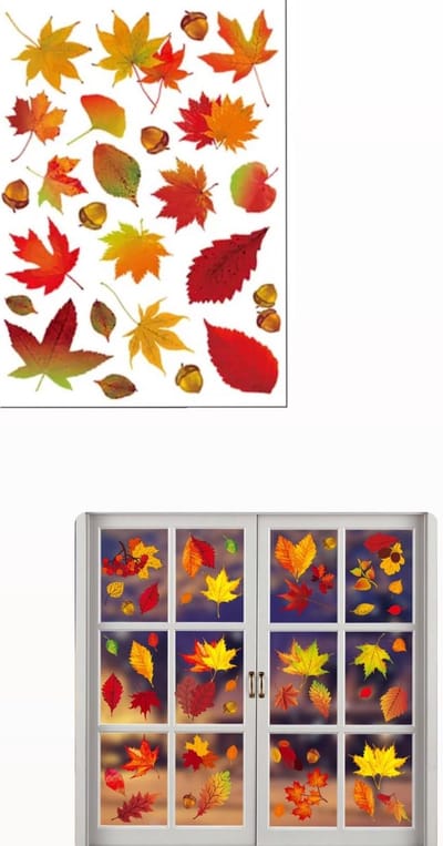 Akyol - herfst stickers - herfst sticker - Raamsticker - raamsticker voor kerst - herfst decoratie - leuke raam decoratie - herfst - decoratie - herfst versiering - stickers voor op je raam - blaadjes - bladeren