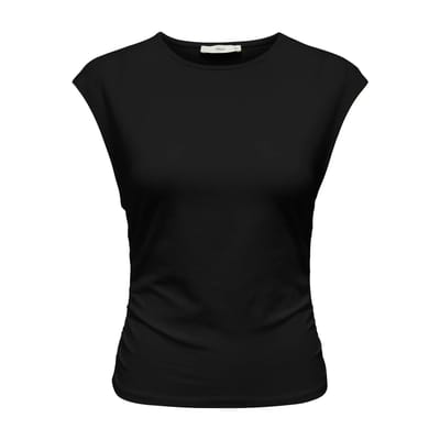 Only zwarte dames top   Ronde hals   Slim Fit   Duurzaam   Kap mouw Zwart M