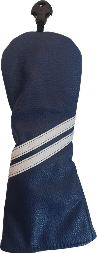 Golf Club Headcover Double-Stripe - Golfclub Covers - Donker Blauw- Headcovers-Golf Spullen- Hybride/Fairway wood