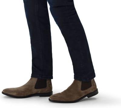 Manfield - Heren - Taupe suède chelsea boots - Maat 40
