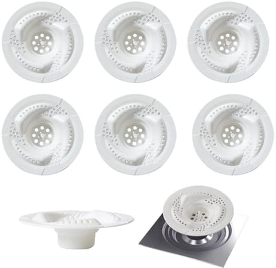 Dailygoods- Afvoerfilter - Haarvanger - Douchefilter - Anti-verstopping - 6 Stuks - 7,8 x 7,8 x 2,5 cm - Eenvoudig te reinigen - Haarfilter