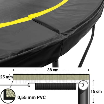 Magic Circle Pro Trampoline Beschermrand 270 cm Zwart - Ronde trampoline rand - Breed en dik randkussen