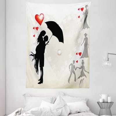 ABAKUHAUS Trouwtapijt, Liefde en Romantiek voor Stellen, 110 x 150 cm, Rood