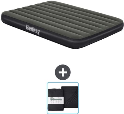 Bestway luchtbed - Twijfelaar- 137 x 191 x 25 cm - Groen - Inclusief en Hoeslaken
